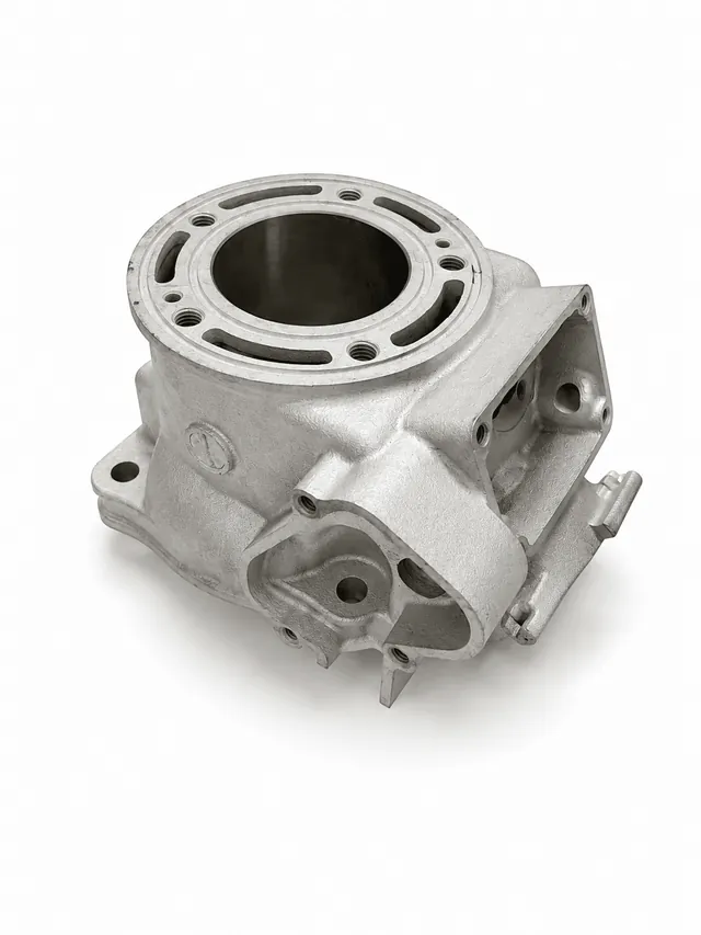 Yamaha YZ 125 2-Takt-Zylinder, neu verchromt mit Wiederherstellung der Nickel-Siliziumkarbid-Beschichtung und T-Shape-Politur.