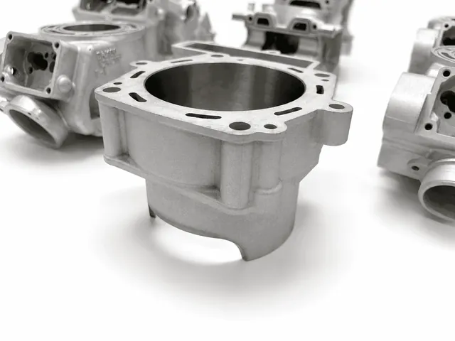 Husqvarna TC 449 4-Takt-Zylinder, neu verchromt mit Wiederherstellung der Nickel-Siliziumkarbid-Beschichtung und T-Shape-Politur.