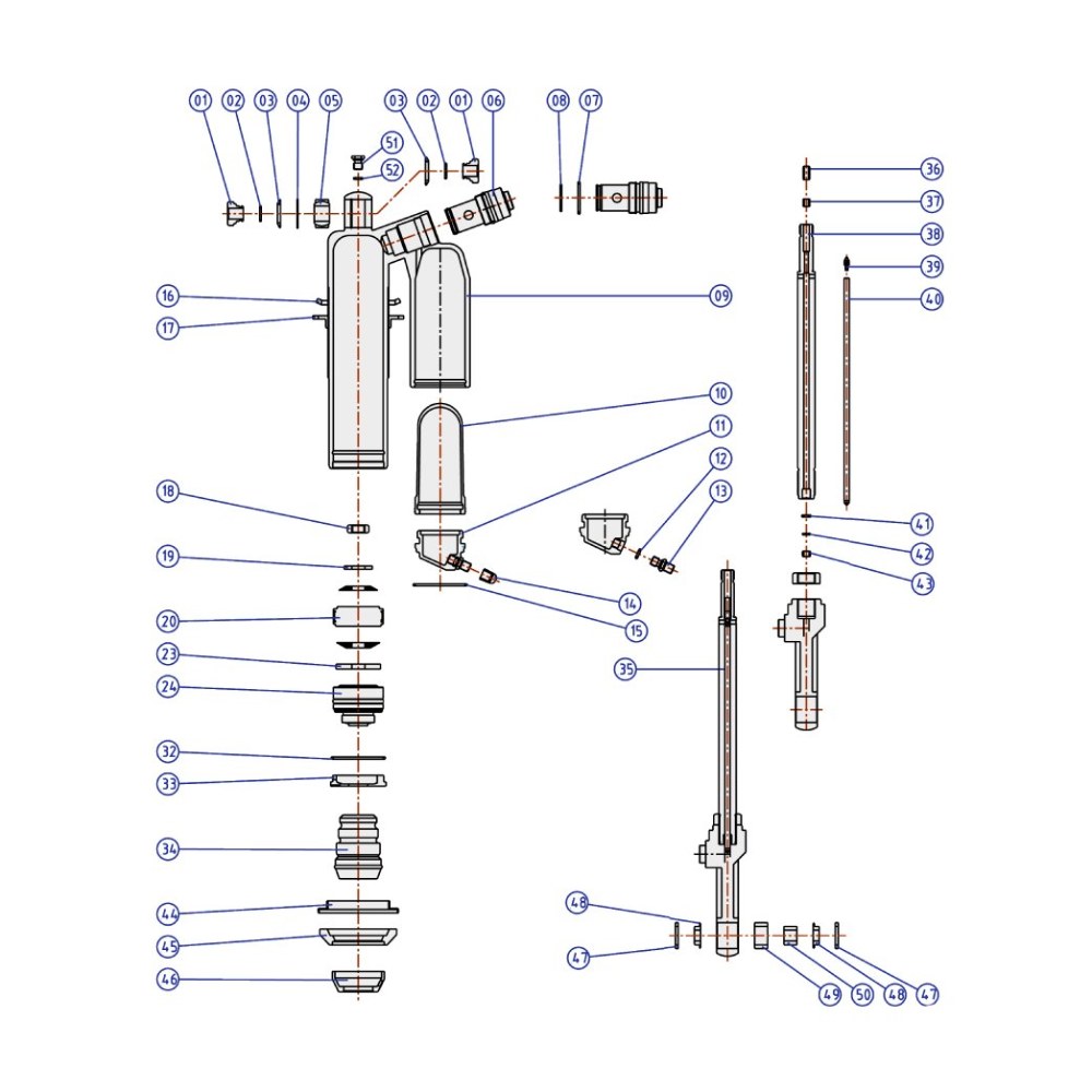 Federbein-Ersatzteile Showa Suzuki RMZ 450 (10-17) - Sicherungsmutter (18) SUT07148