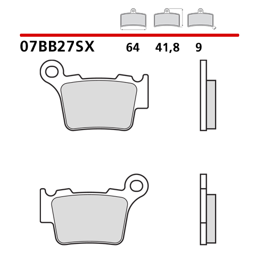 Bremsbeläge Brembo Husaberg 450 FE (09-14) hinten race 07BB27SX