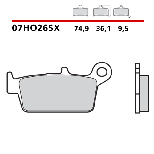 Bremsbeläge Brembo TM EN/MX 125 (01-04) hinten race 07HO26SX