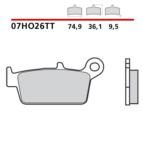 Bremsbeläge Brembo TM EN/MX 300 (01-04) hinten ceramic 07HO26TT