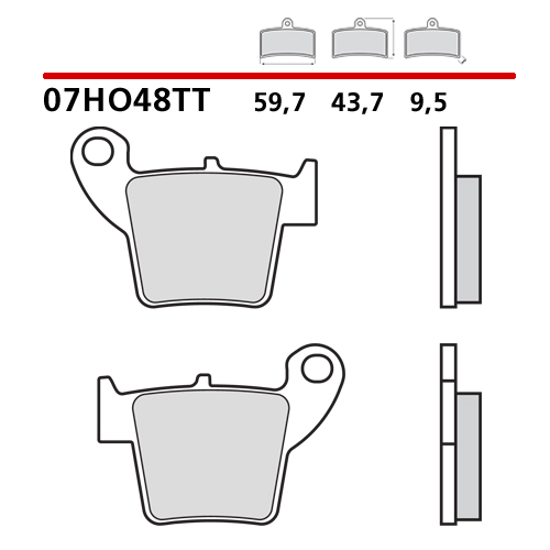 Bremsbeläge Brembo Honda CR 250 (02-07) hinten ceramic 07HO48TT
