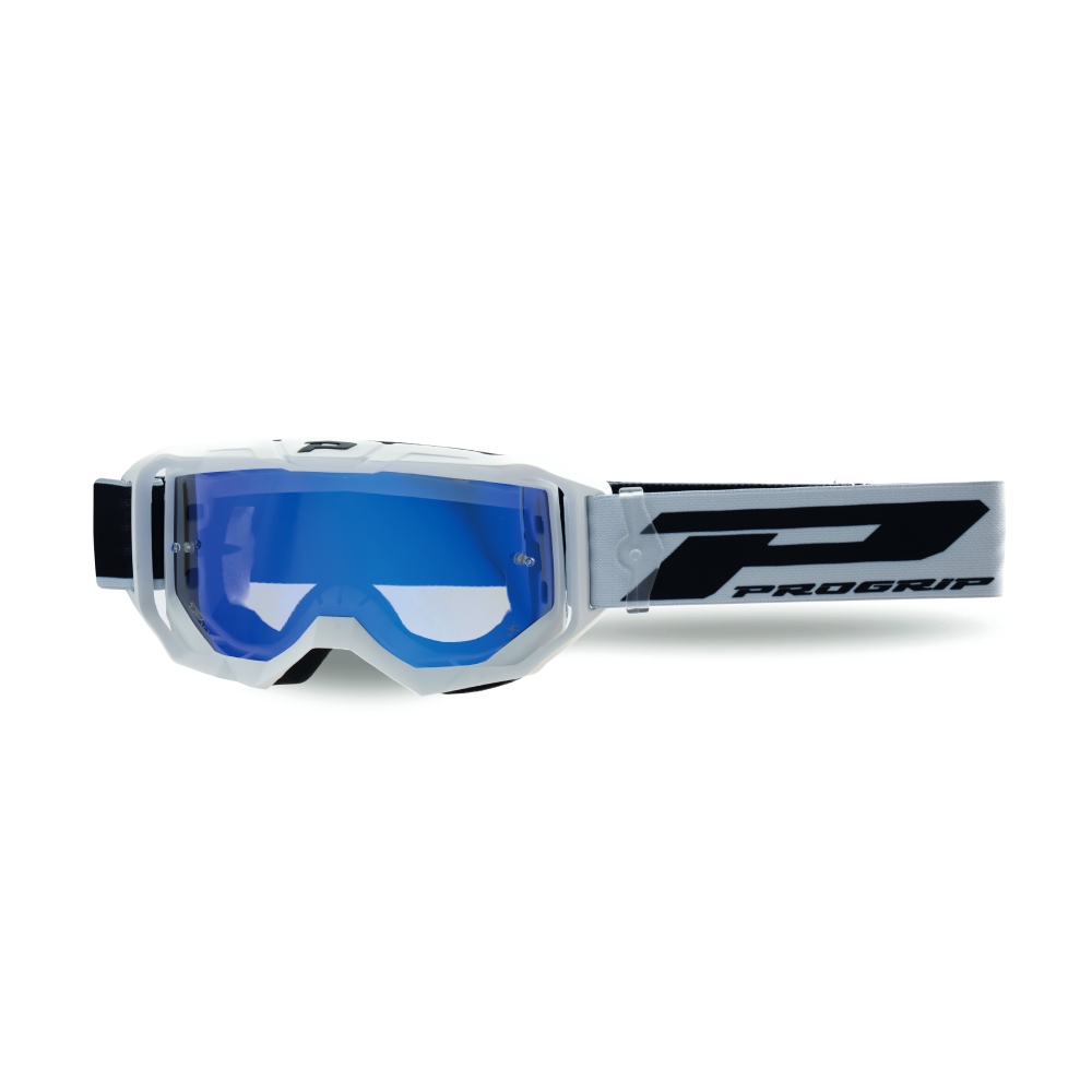 Brille Pro Grip Vision Go - Weiß Verspiegelte Linse Blau