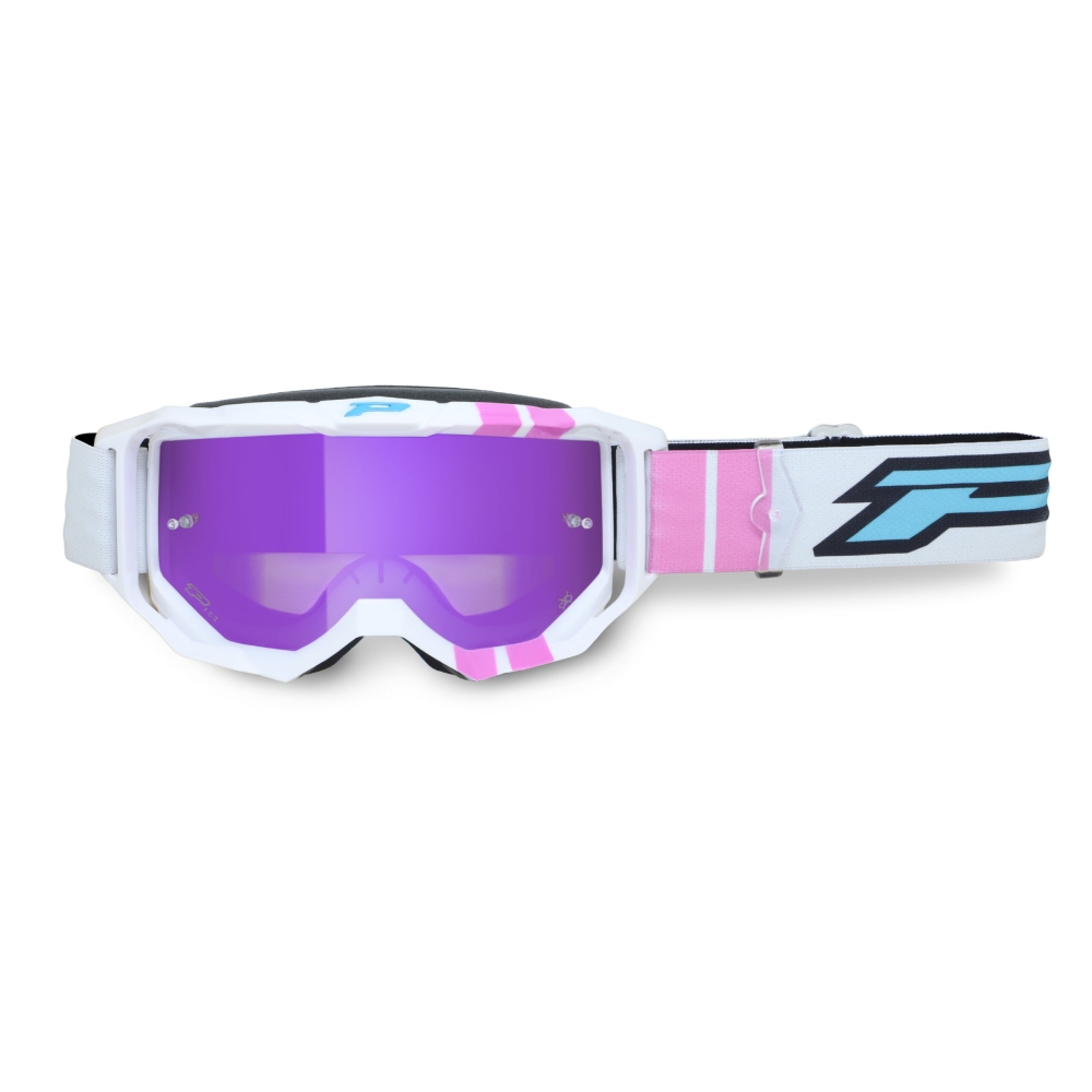 Brille Pro Grip Vision Go - Weiß Rosa Verspiegelte Linse Lila