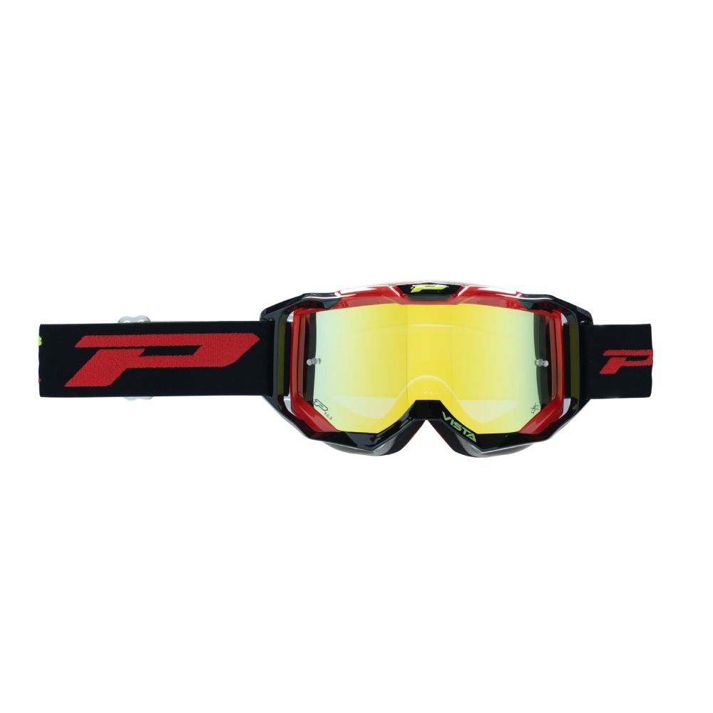 Brille Pro Grip Vista - Schwarz Rot Verspiegelte Linse Gelb