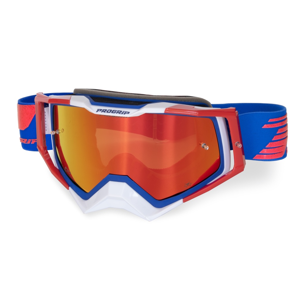 Brille Pro Grip Rapid - Blau Rot Weiß Verspiegelte Linse Rot