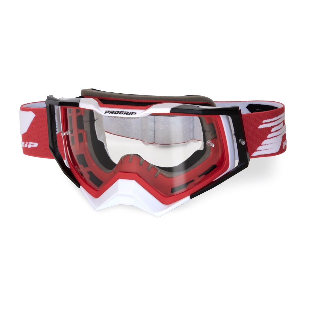 Brille Pro Grip Rapid - Rot Weiß Schwarz Klare Linse
