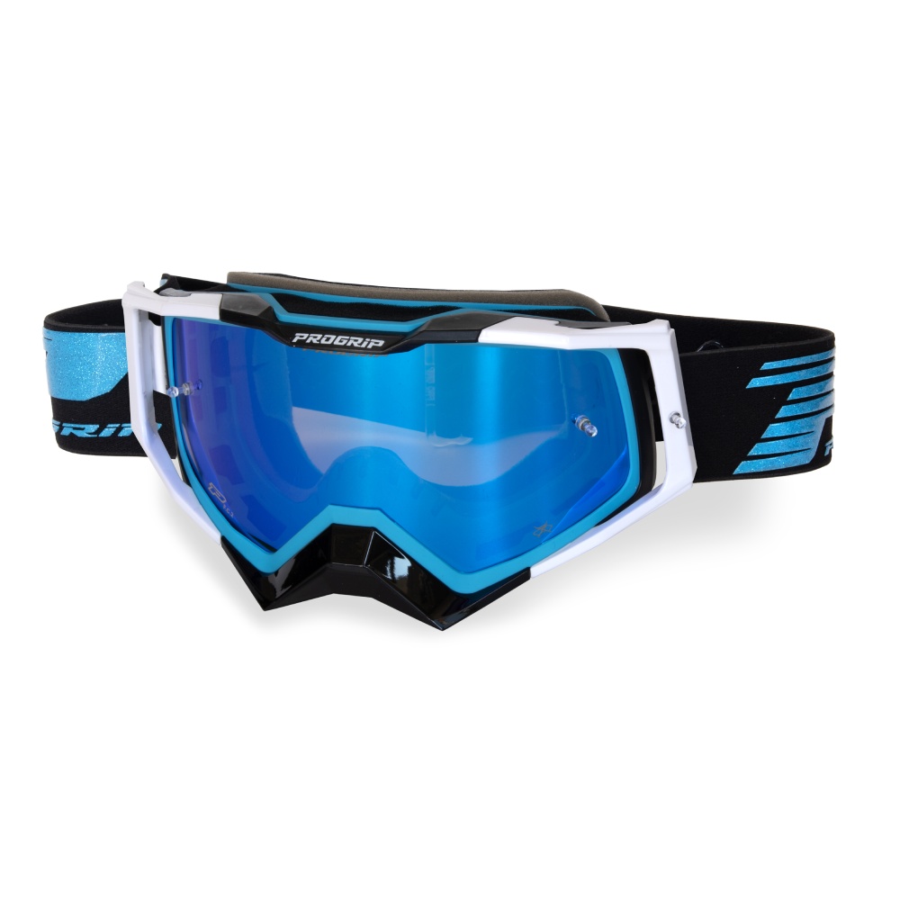 Brille Pro Grip Rapid - Hellblau Schwarz Weiß Verspiegelte Linse Blau