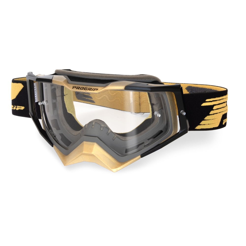 Brille Pro Grip Rapid - Grau Gold Schwarz Klare Linse