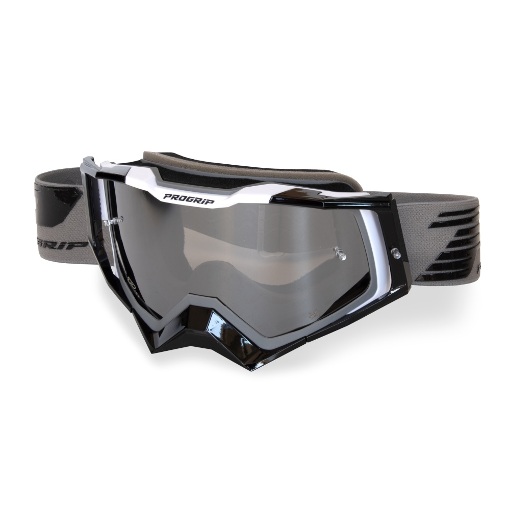 Brille Pro Grip Rapid - Grau Schwarz Weiß Verspiegelte Linse Silver