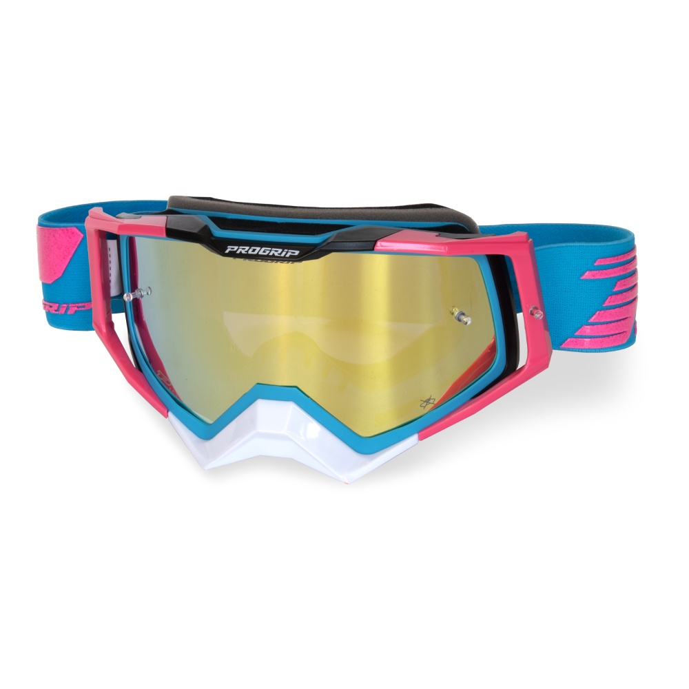Brille Pro Grip Rapid - Hellblau Fuxia Schwarz Verspiegelte Linse Gelb