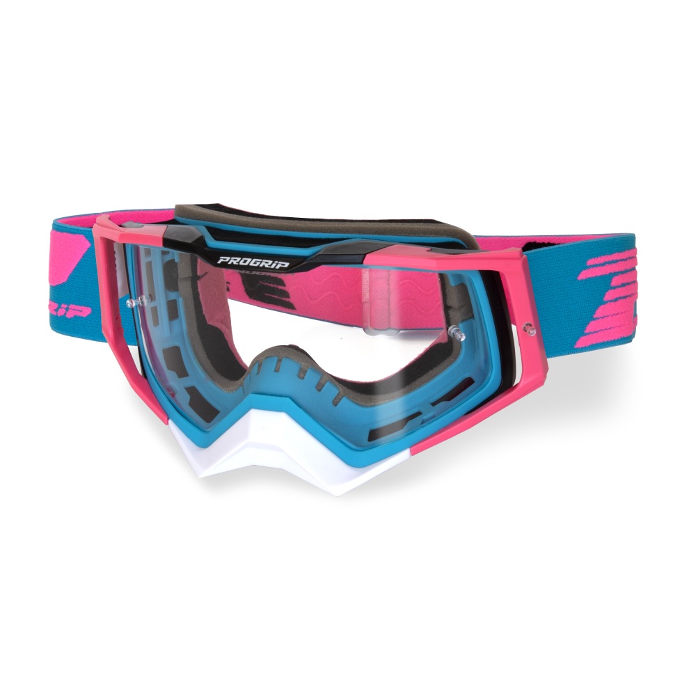 Brille Pro Grip Rapid - Hellblau Fuxia Schwarz Klare Linse