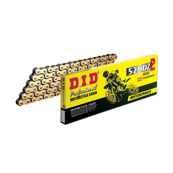 Antriebskette DID Teilung 520 cross Preiswert ohne O-RING 120 kettenglieder -gold 520DZ2.120