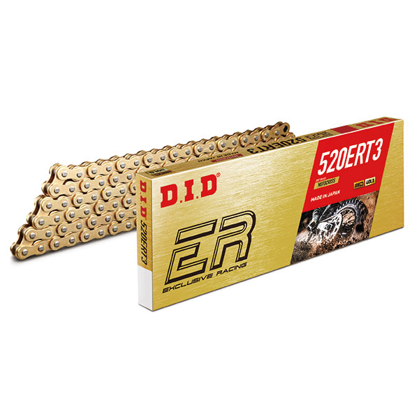 Antriebskette DID Teilung 520 cross professionell ohne O-RING 120 kettenglieder -gold 520ERT3.120