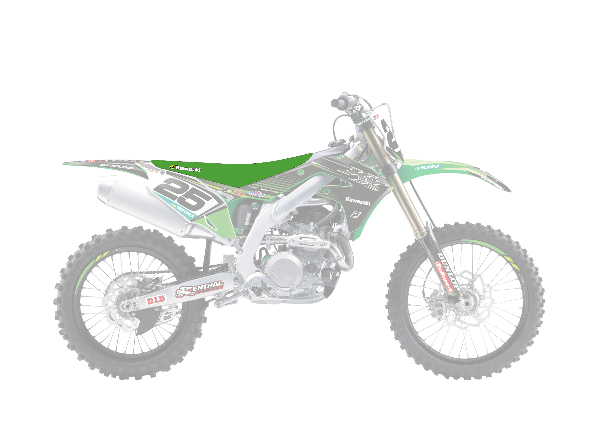 Sitzbezug Blackbird Kawasaki KX 450 F (19-25) pyramid grün BL-1433G/01