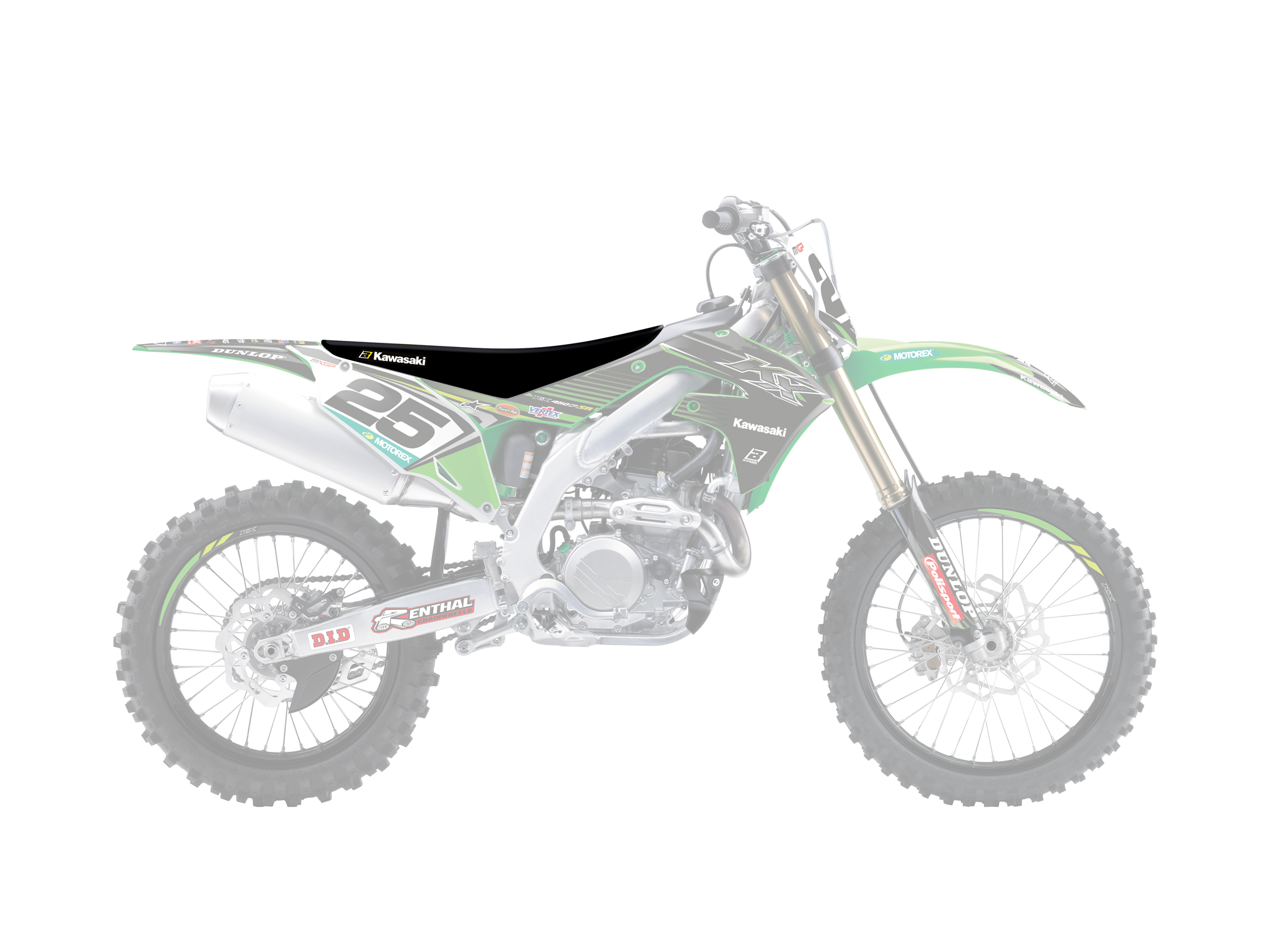Sitzbezug Blackbird Kawasaki KX 450 F (19-25) pyramid schwarz BL-1433G