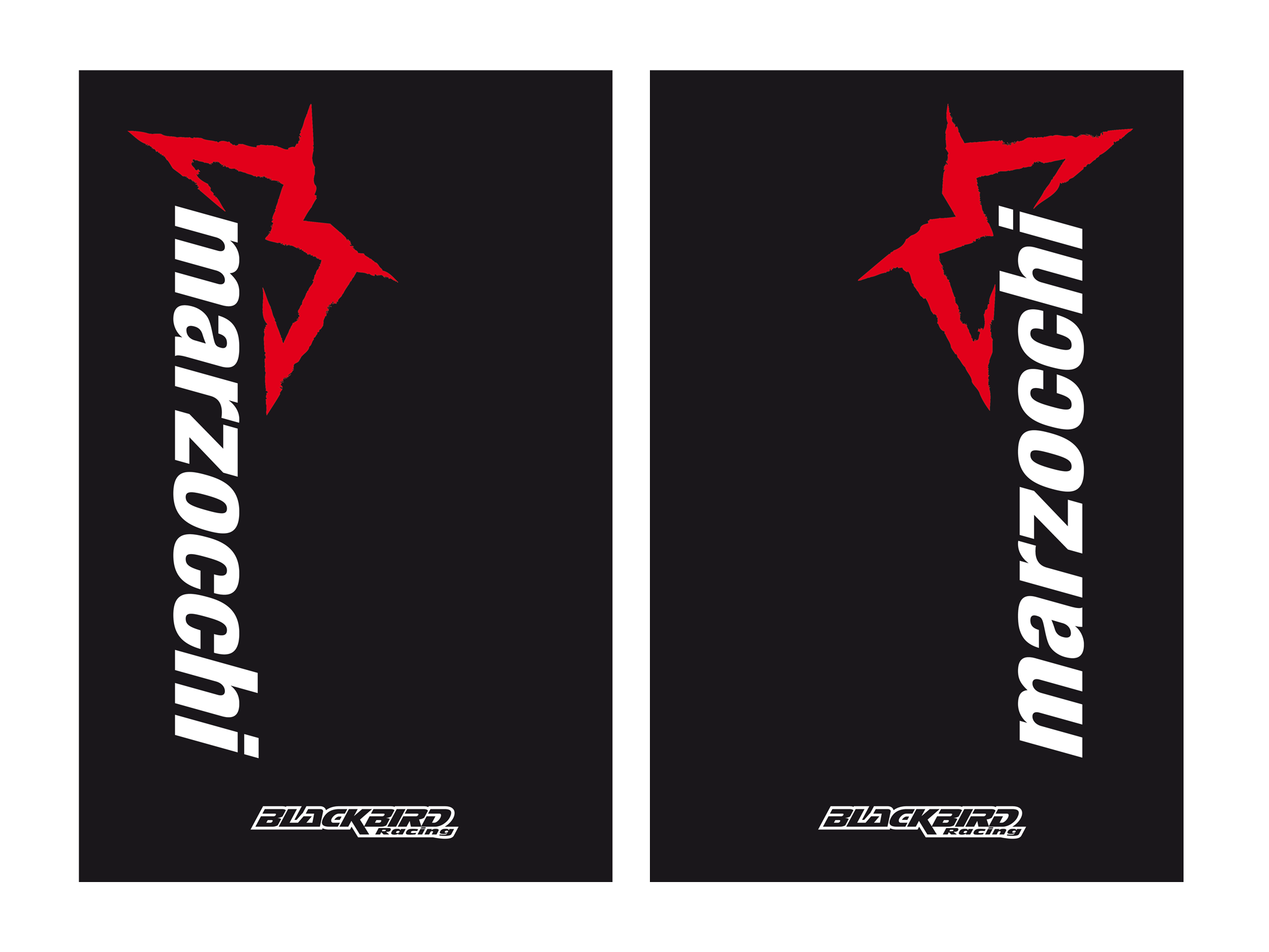 Aufkleberkit Marzocchi Gabelschutz mit Hintergrund schwarz