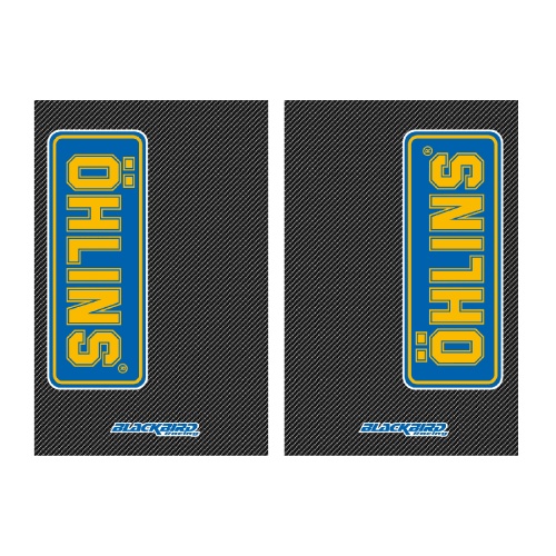 Aufkleberkit Öhlins Gabelschutz mit Carbon-Hintergrund BL-5015O