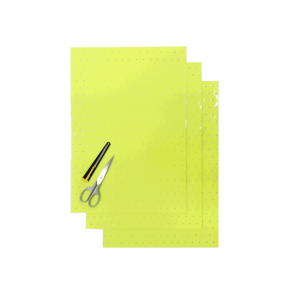 Crystall-Klebefolien neon gelb mit Löchern