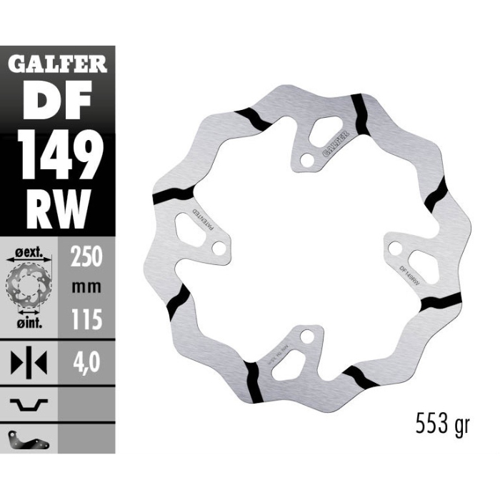 Bremsscheibe Galfer Race Kawasaki KX 450 F (19-23) hinten DF149RW