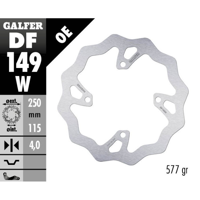 Bremsscheibe Galfer Wave Kawasaki KX 250 F (20) hinten DF149W