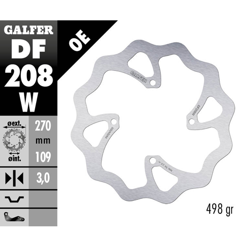 Bremsscheibe Galfer Wave Kawasaki KX 450 F (06-14) vorne maggiorato DF208W