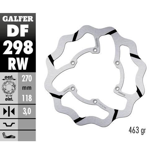 Bremsscheibe Galfer Race Yamaha YZ 250 (01-16) vorne maggiorato DF298RW