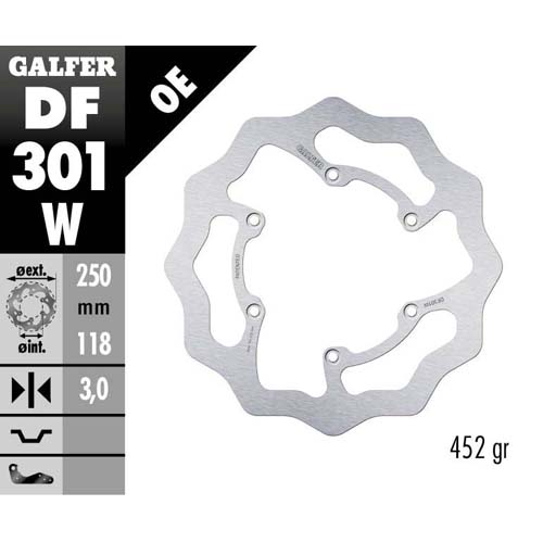 Bremsscheibe Galfer Wave Suzuki RM 125 (89-12) vorne DF301W