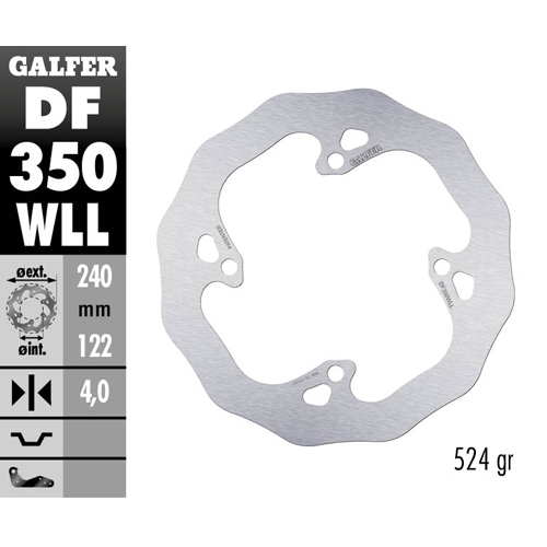 Bremsscheibe Galfer Wave Suzuki RMZ 250 (07-25) hinten voll DF350WLL