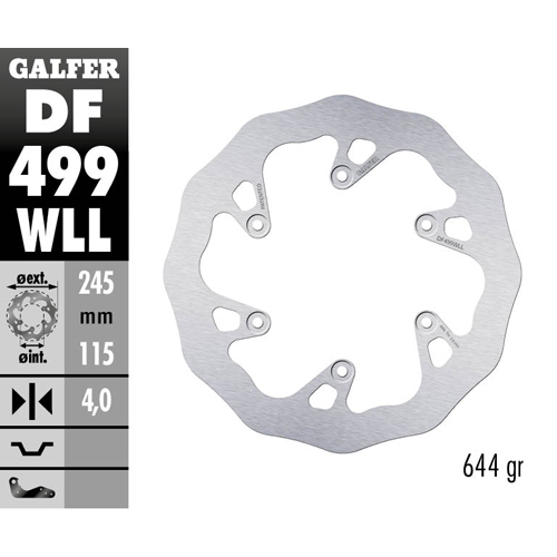 Bremsscheibe Galfer Wave Yamaha YZ 250 (02-18) hinten voll DF499WLL