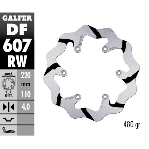 Bremsscheibe Galfer Race KTM 200 EXC (99-16) hinten DF607RW