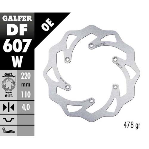 Bremsscheibe Galfer Wave KTM 250 EXC (98-25) hinten DF607W