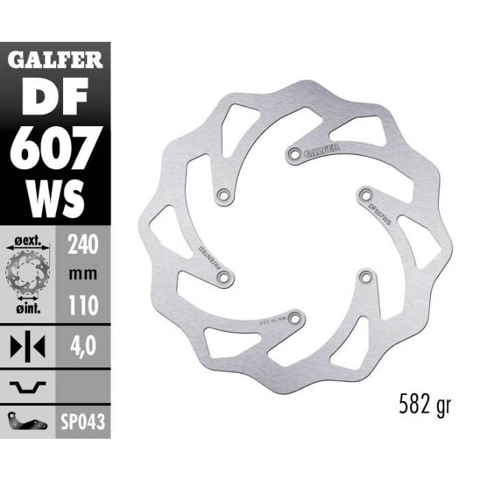 Bremsscheibe Galfer Wave Husaberg 450 FE (04-14) hinten maggiorato DF607WS