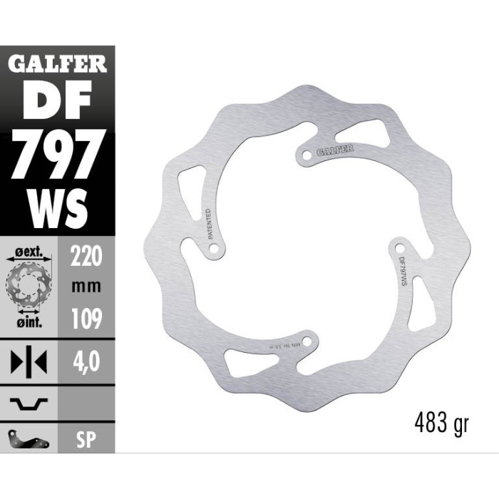 Bremsscheibe Galfer Wave KTM 85 SX (13-20) hinten maggiorato DF797WS