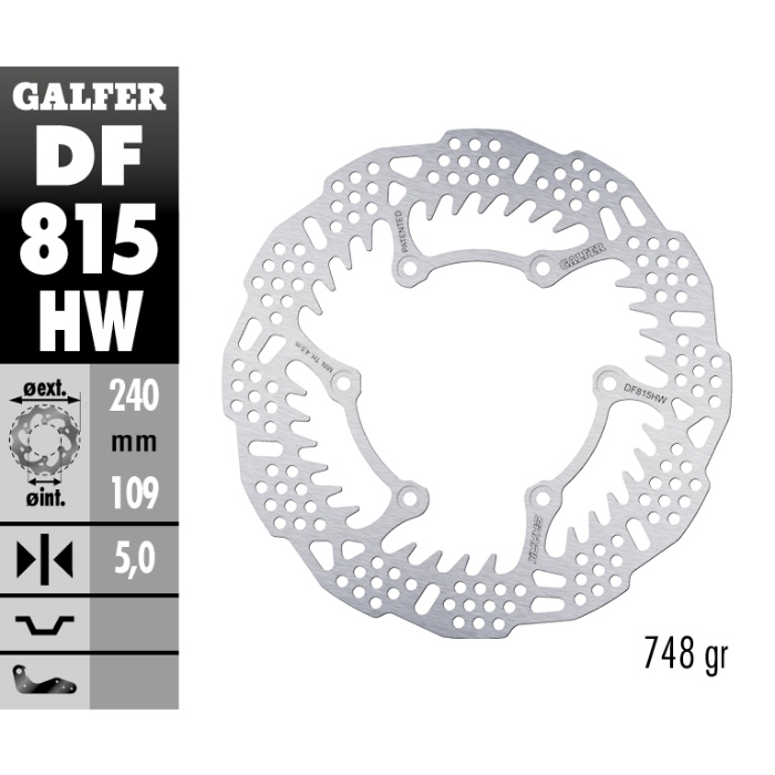 Bremsscheibe Galfer Shark Beta RR 450 (13-14) hinten - 5 mm DF815HW
