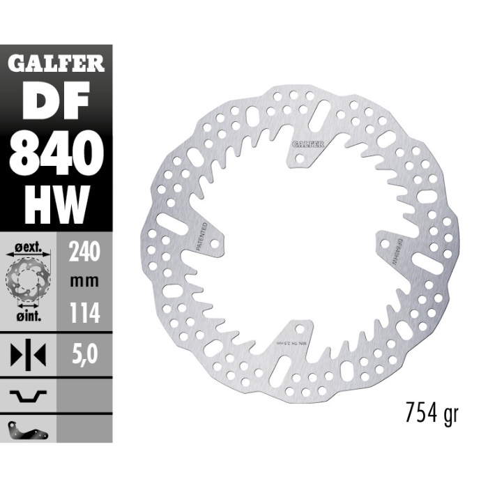 Bremsscheibe Galfer Shark TM EN/MX 450 F (15-25) hinten - 5 mm DF840HW
