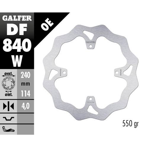 Bremsscheibe Galfer Wave TM EN/MX 250 (15-25) hinten DF840W