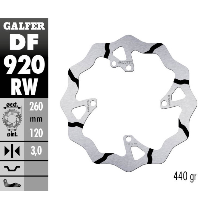 Bremsscheibe Galfer Race Sherco 450 SEF-R (15-25) vorne DF920RW