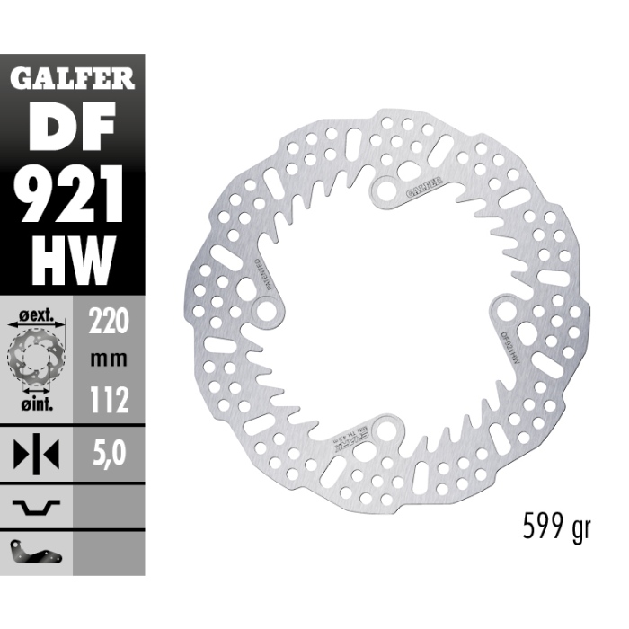 Bremsscheibe Galfer Shark Sherco 250 SE-R (14-25) hinten - 5 mm DF921HW