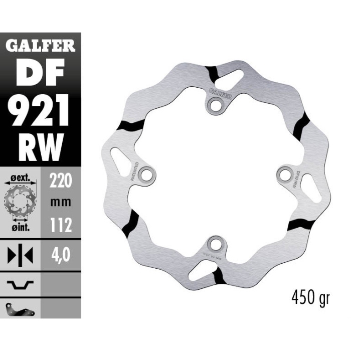 Bremsscheibe Galfer Race Sherco 300 SEF-R (14-25) hinten DF921RW