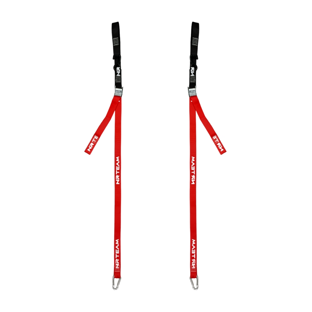 Paar Motorrad-Spannriemen Tie Down 38mm rot