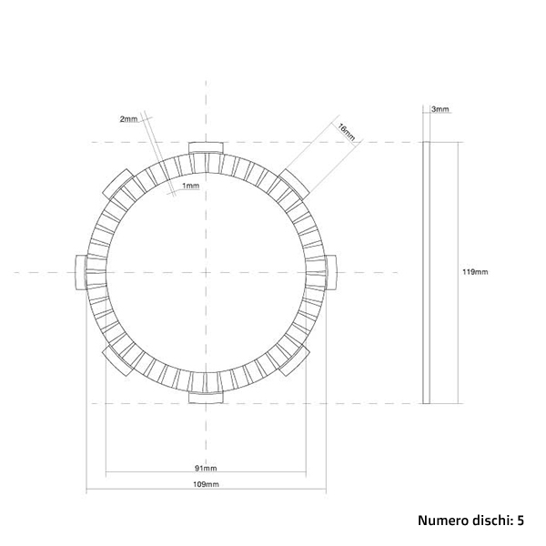 Kupplungsscheiben (Belag) FCC Honda CR 80 (84-02) FCC.0012