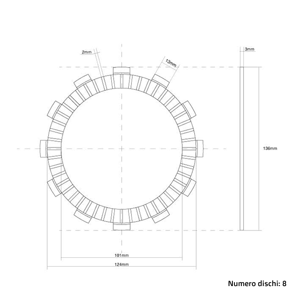 Kupplungsscheiben (Belag) FCC Honda CR 125 (00-07) FCC.0015