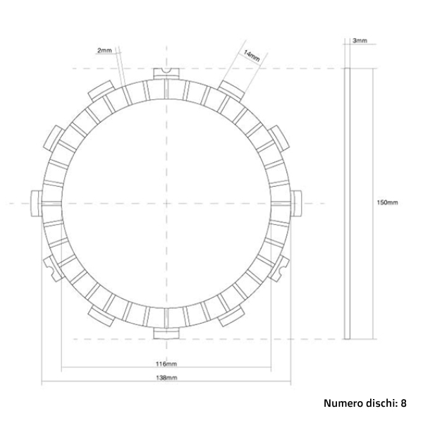 Kupplungsscheiben (Belag) FCC Honda CR 250 (90-07) FCC.0039