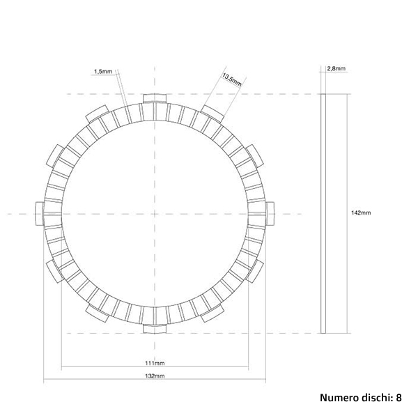 Kupplungsscheiben (Belag) FCC Suzuki RM 125 (92-02) FCC.0055