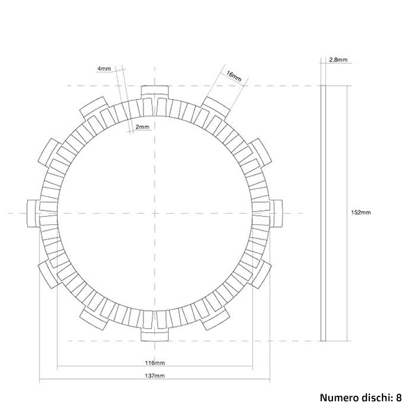Kupplungsscheiben (Belag) FCC Suzuki RM 250 (88-91) FCC.0069