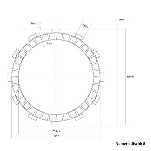 Kupplungsscheiben (Belag) FCC Suzuki RM 250 (96-02) FCC.0077