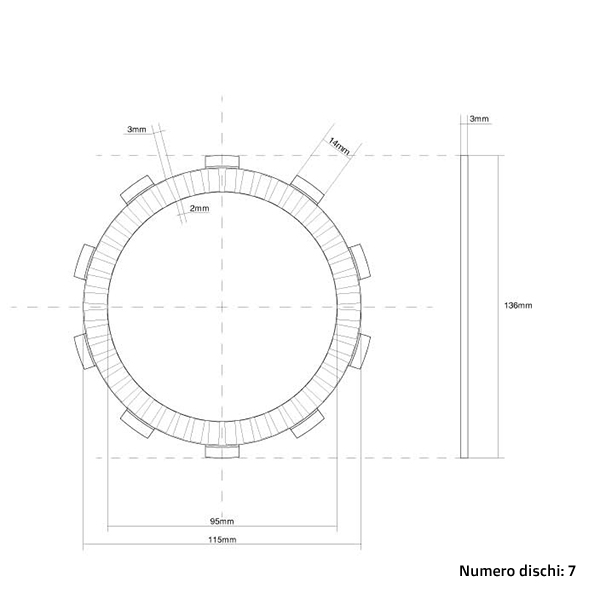 Kupplungsscheiben (Belag) FCC Yamaha YZ 85 (02-25) FCC.0083