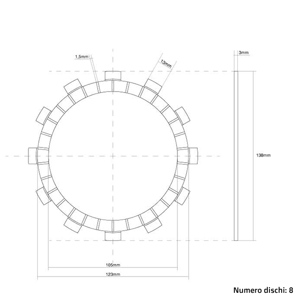 Kupplungsscheiben (Belag) FCC Fantic 125 XE (21-25) FCC.0089